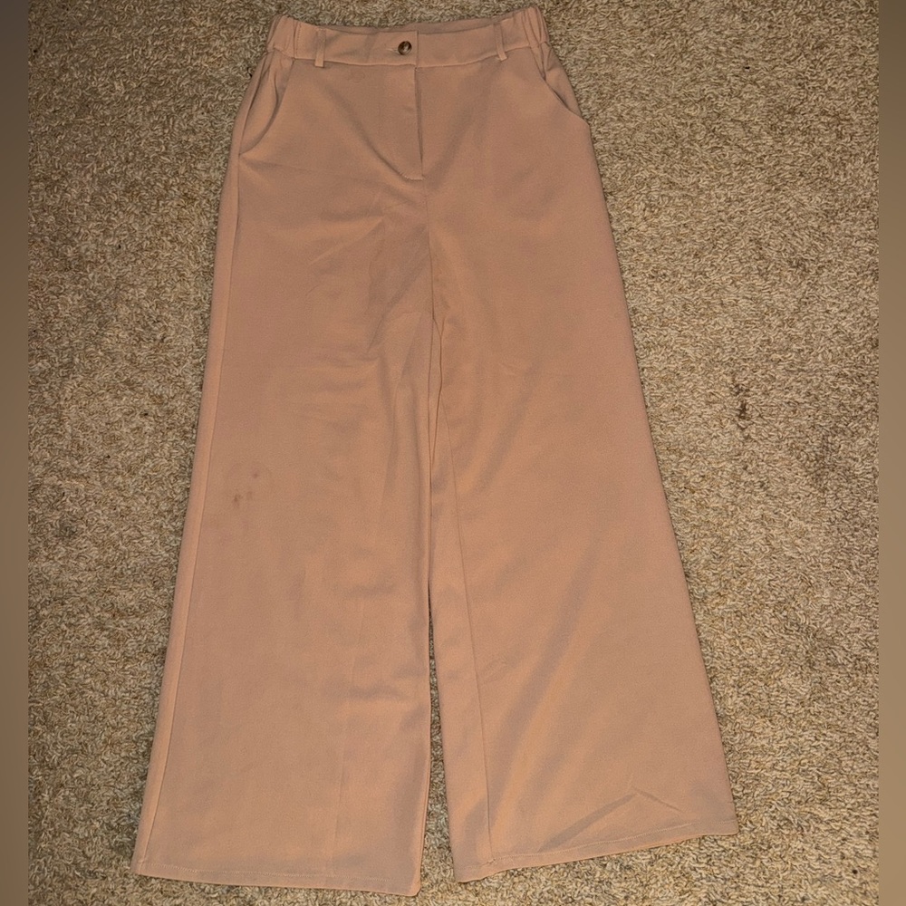 Amazon Women's Beige Wide-Leg Pants